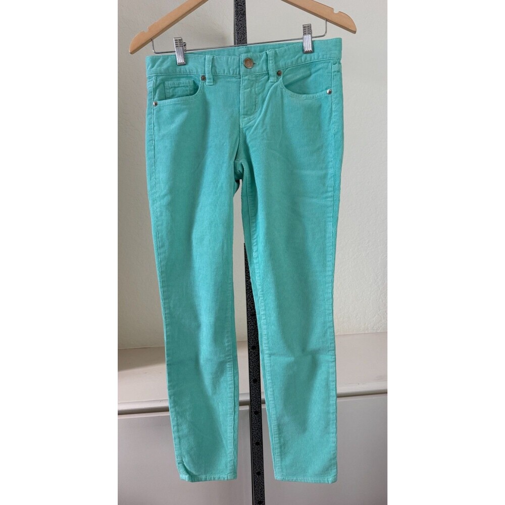 NWT J Crew Corduroy 5 Pocket Pants Womens 27 Lt Blue Green Stretch Straight Leg8